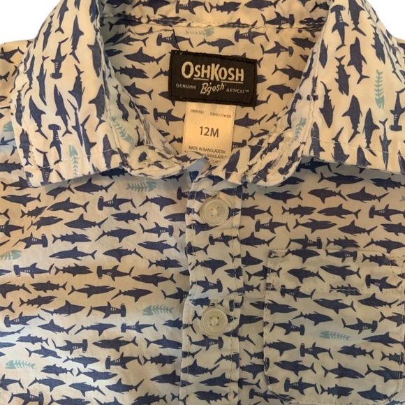 **SOLD** Osh Kosh Boys 12 Month Button Front Romper Bundle 100% Cotton - Picture 8 of 9